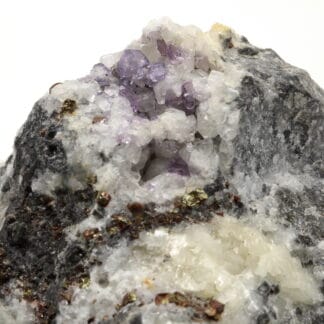 Fluorite et pyrite, Wallers-en-Fagne, Nord, Hauts-de-France.