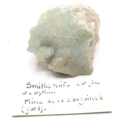 Smithsonite sur Barytine, La Sanguinède, Saint-Laurent-le-Minier, Gard.