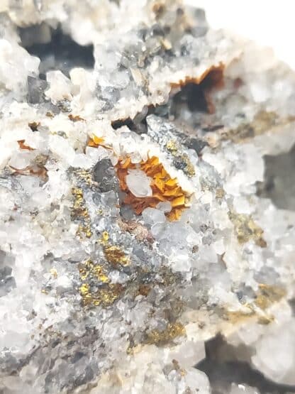 Tétraédrite, Quartz, Dolomite, mine de la Rabasse, Hérault.