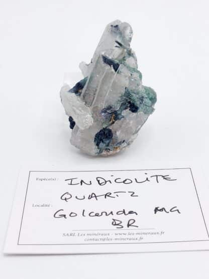 Quartz à inclusions d'Indicolite, Minas Gerais, Brésil.