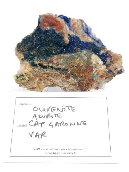 Olivénite, Azurite, Mine de Cap Garonne, Le Pradet, Var.