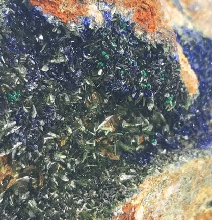 Olivénite, Azurite, Mine de Cap Garonne, Le Pradet, Var.