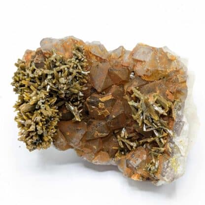 Pyromorphite sur Quartz, Les Farges, Ussel, Corrèze.