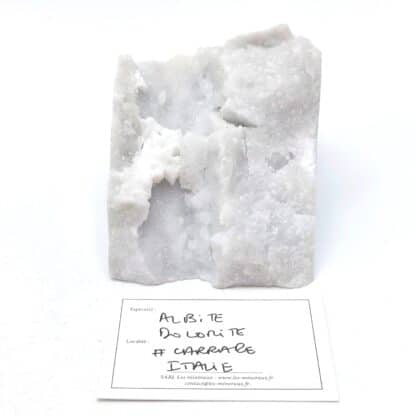 Albite et Dolomite sur Marbre, Carrare, Italie.