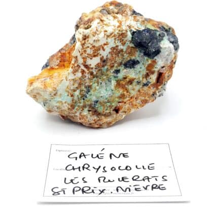 Chrysocolle et Galène, Les Molérats, Saint-Prix, Saône-et-Loire.