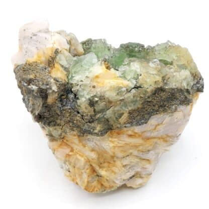 Fluorite verte et pyrite, El Hammam, Maroc.