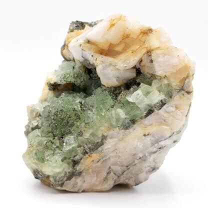 Fluorite verte et pyrite, El Hammam, Maroc.