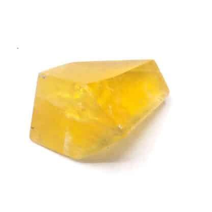 Fluorite (Fluorine) polyèdrique jaune, Valzergues, Aveyron.