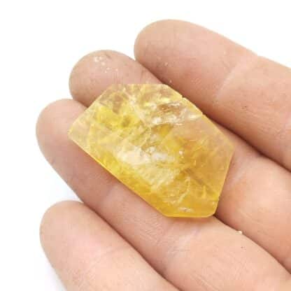 Fluorite (Fluorine) jaune polyèdrique, Valzergues, Aveyron.