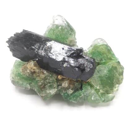 Fluorite verte & Tourmaline (Schorl), Erongo, Namibie.