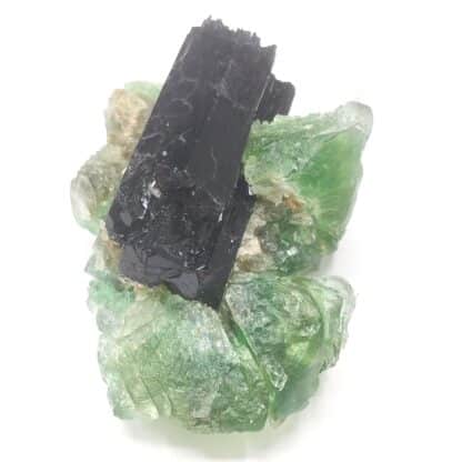 Fluorite verte & Tourmaline (Schorl), Erongo, Namibie.