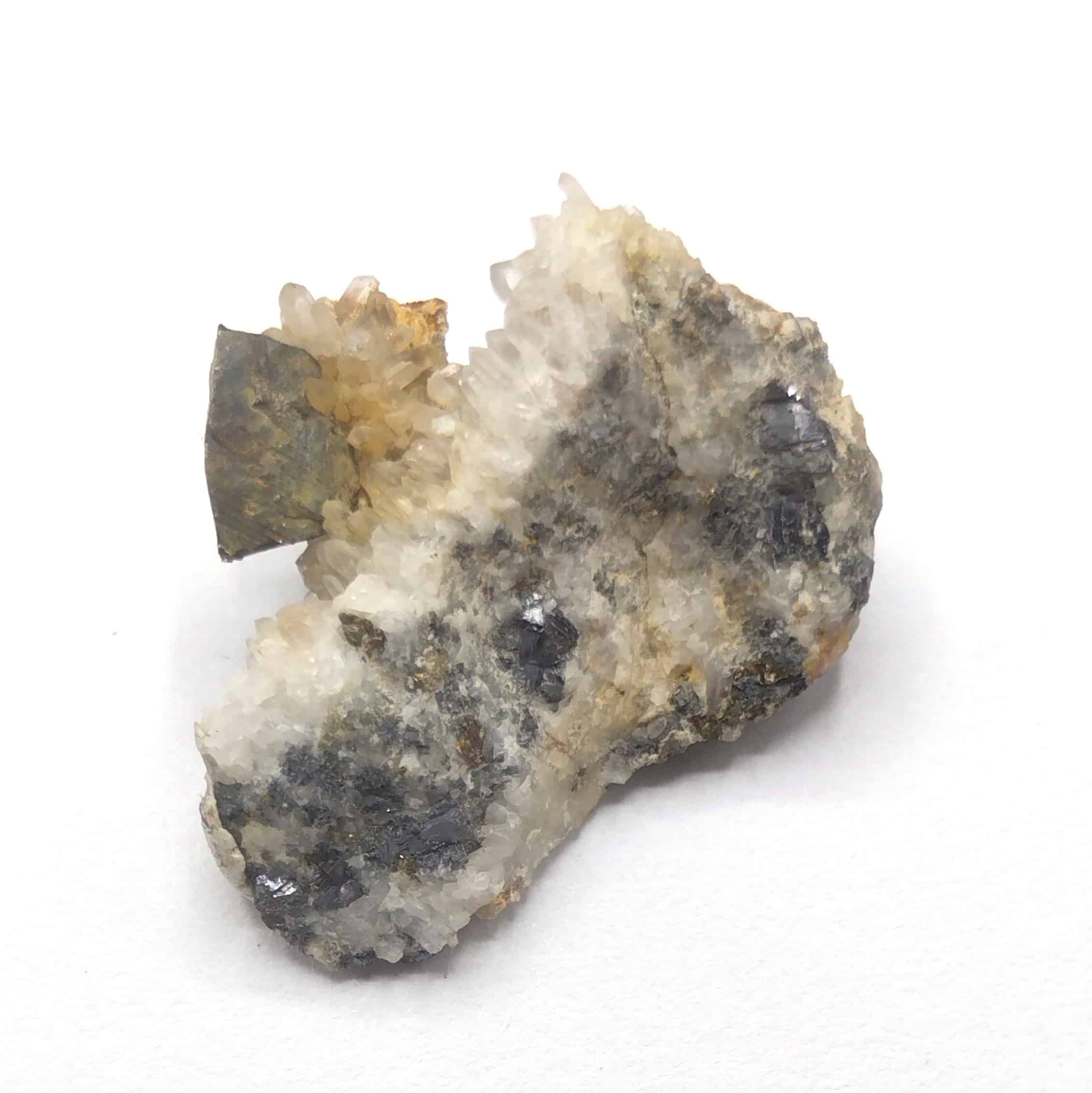 Chalcopyrite & Quartz, Mine Saint Nicolas, Steinbach, Haut-Rhin.