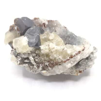 Galène, Calcite & Sidérite, Saint Nicolas, Steinbach, Haut-Rhin.