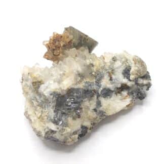 Chalcopyrite & Quartz, Mine Saint Nicolas, Steinbach, Haut-Rhin.