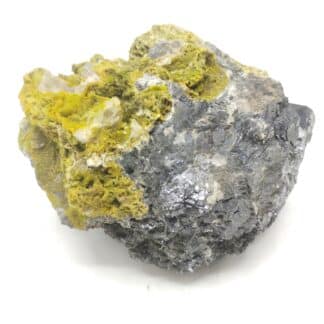 Pyromorphite & Cérusite sur Galène, L’Argentolle, Saône-et-Loire.