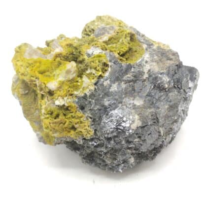 Pyromorphite & Cérusite sur Galène, L’Argentolle, Saône-et-Loire.