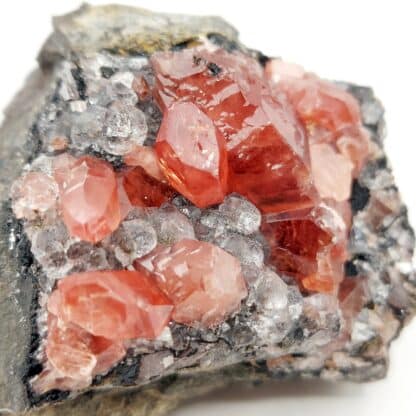 Rhodochrosite, fluorite, Mine d'Uchucchacua, Lima , Pérou.