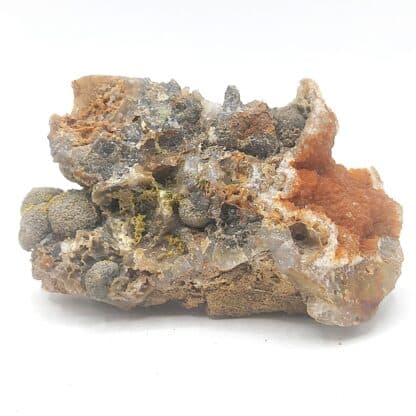 Pyromorphite, Quartz, Calcédoine, Mine de La Place, Alligny-en-Morvan, Nièvre.