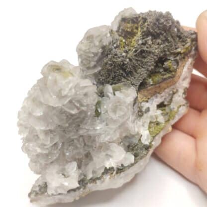 Mottramite & Calcite, Tsumeb, Namibie.